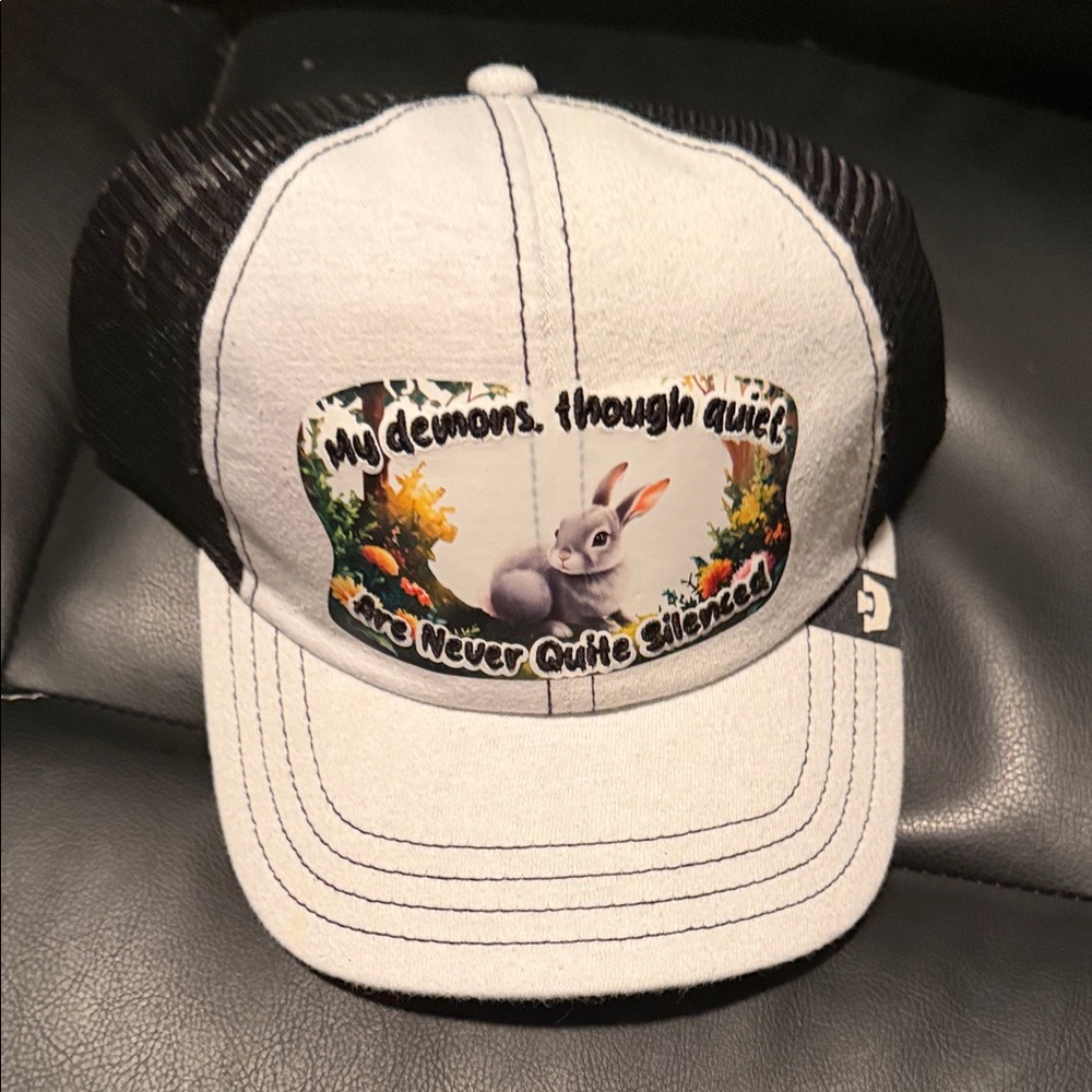 Goorin Bros Trucker Cap "my demons, though quiet, are never quite silenced"